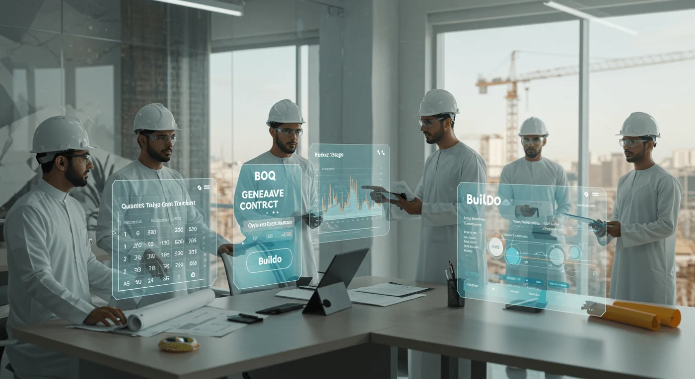 واجهة موديول جداول الكميات في Buildo